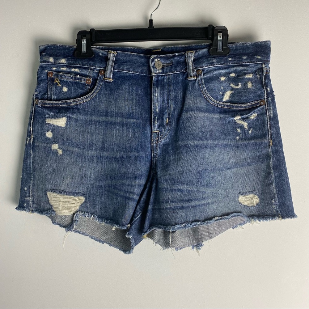 Ralph Lauren Polo Crosby Cut Off Denim Jean Shorts Distressed 30
